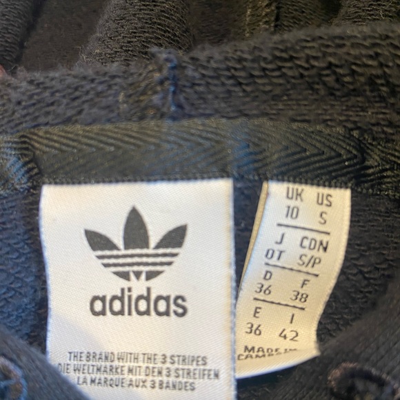 Adidas black cropped hoodie size small - Picture 2 of 5